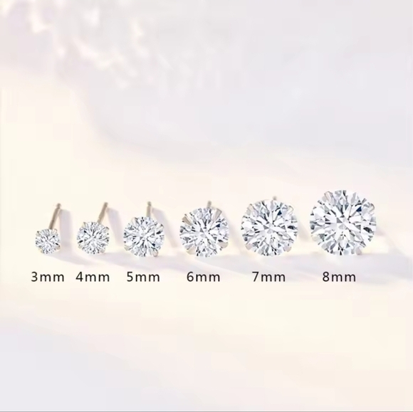 Elegant Silver Stud Earrings Set - Picture 5 of 16